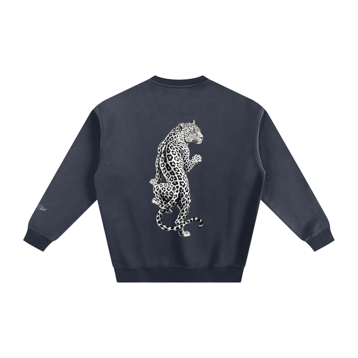 Leopard Print Fleeced Sweatshirt