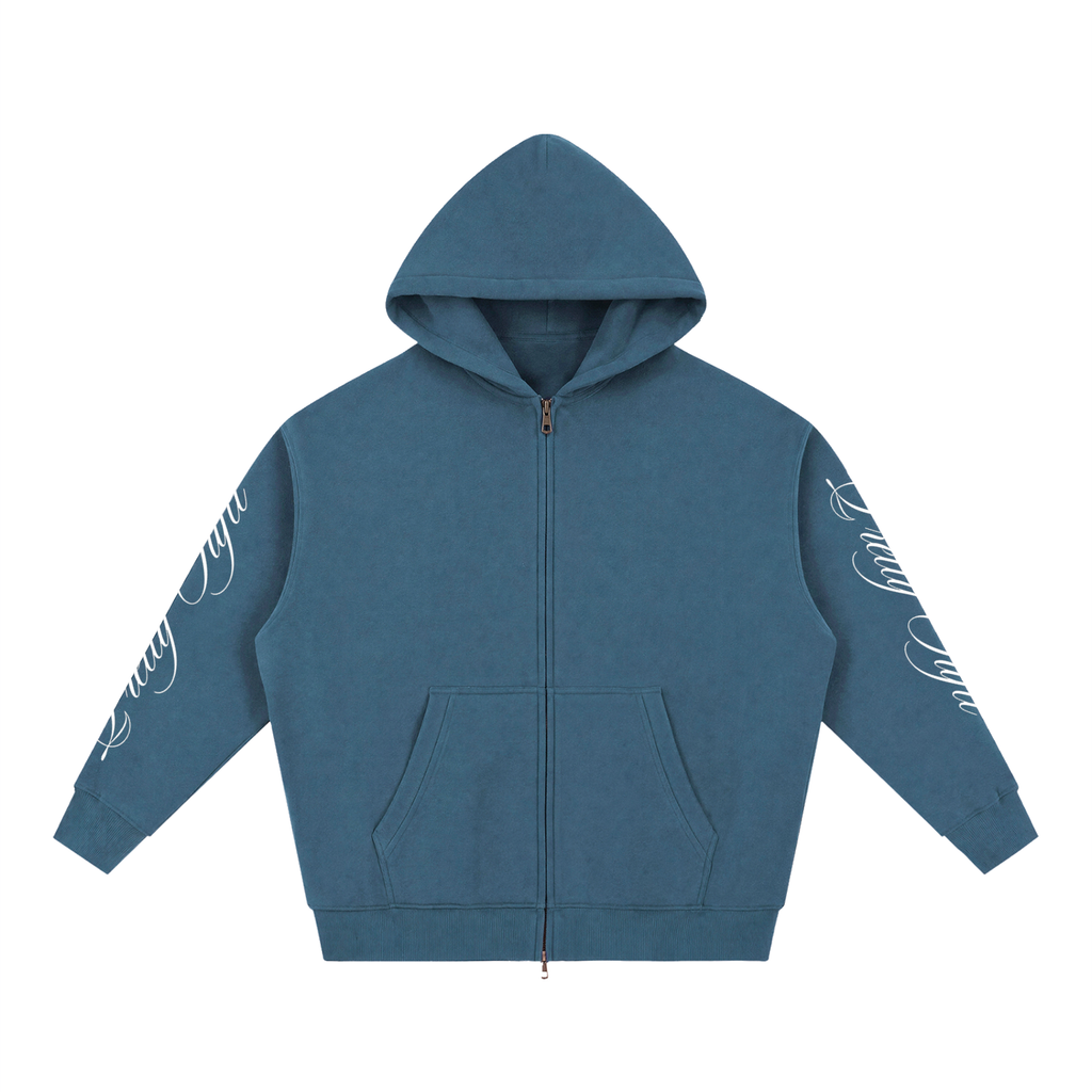 Pretty Tuftt Oversized Fleece Boxy Zip Up Hoodie