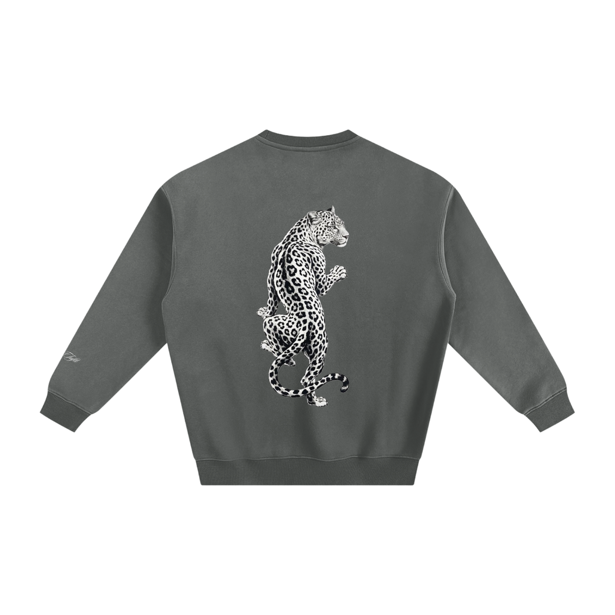 Leopard Print Fleeced Sweatshirt