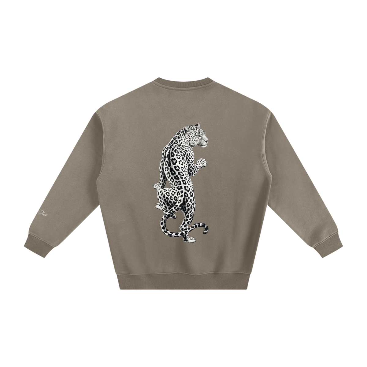 Leopard Print Fleeced Sweatshirt