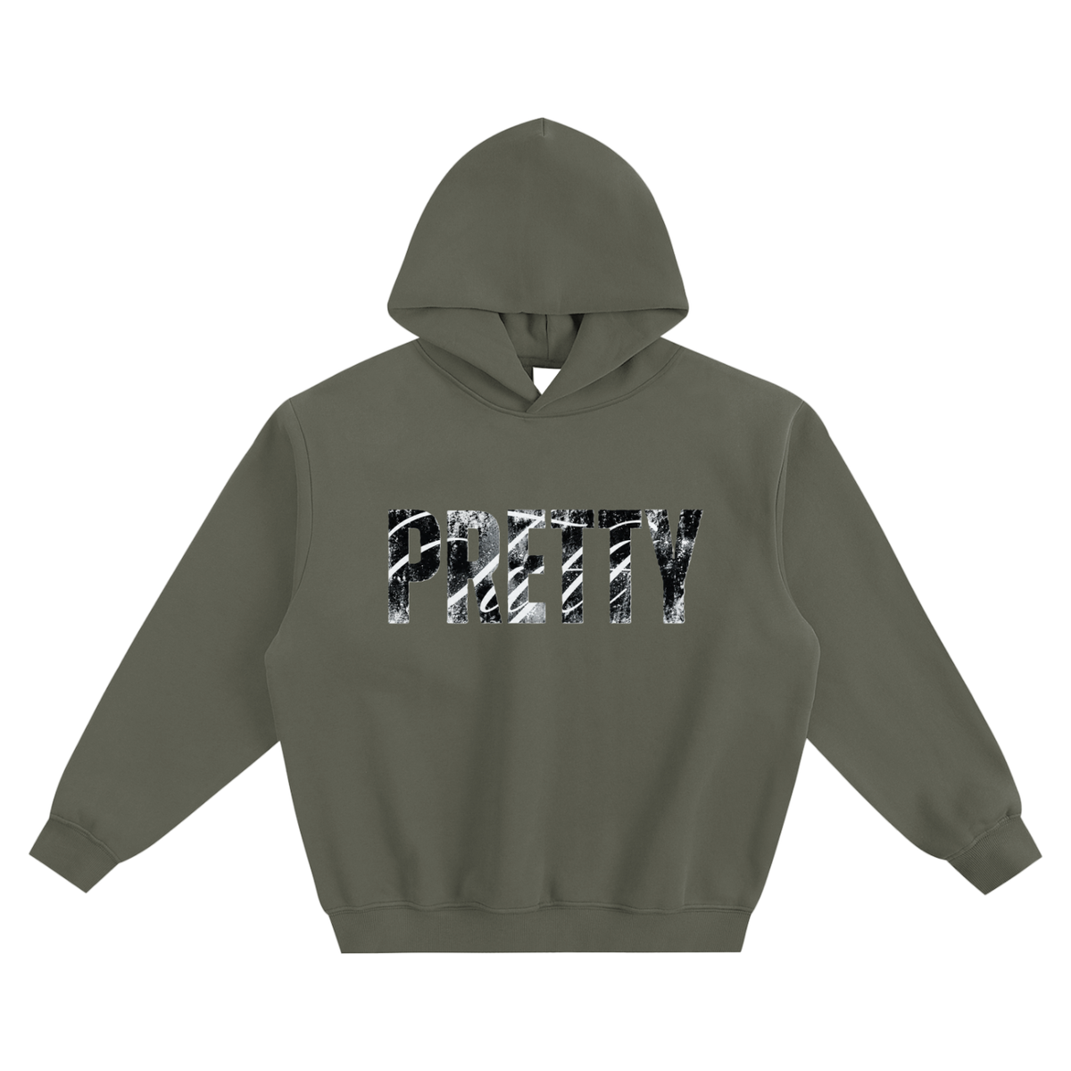 ‘PRETTY’ Fleeced Boxy Hoodie