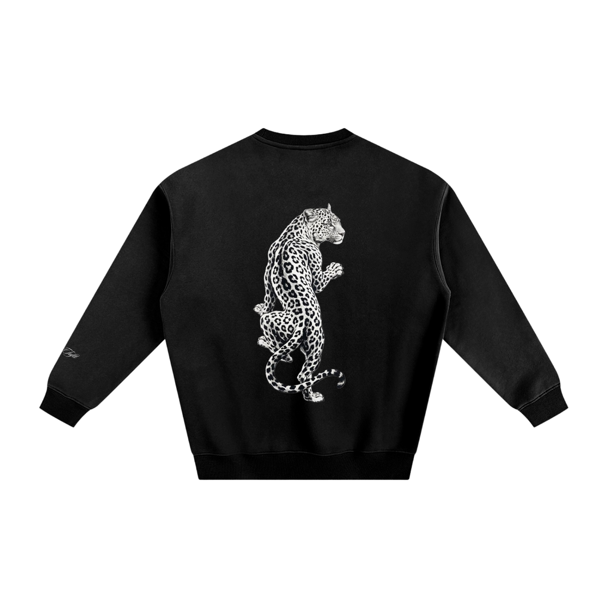 Leopard Print Fleeced Sweatshirt