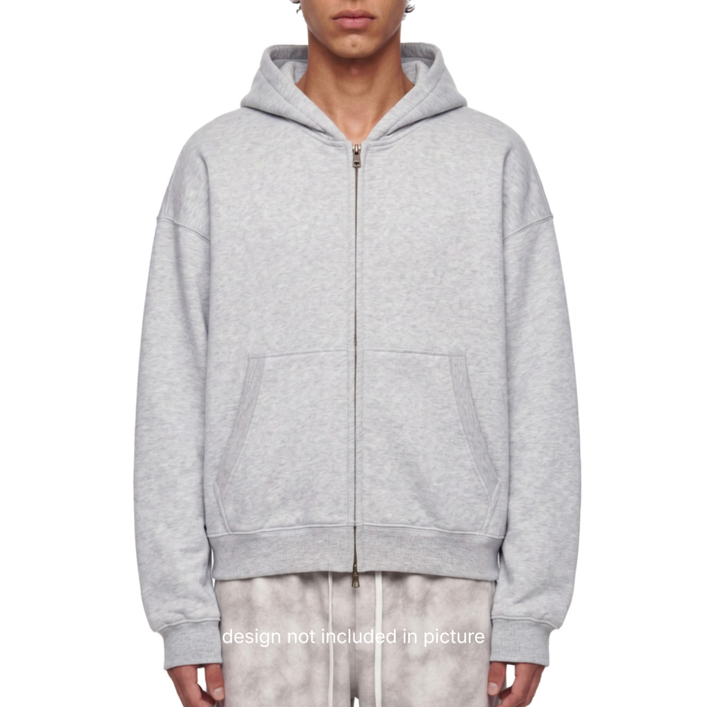 Pretty Tuftt Oversized Fleece Boxy Zip Up Hoodie