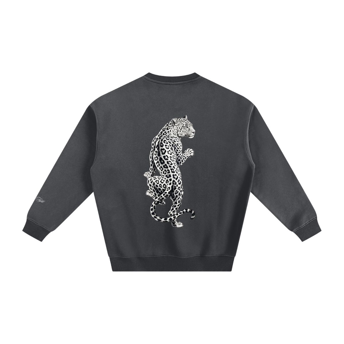 Leopard Print Fleeced Sweatshirt