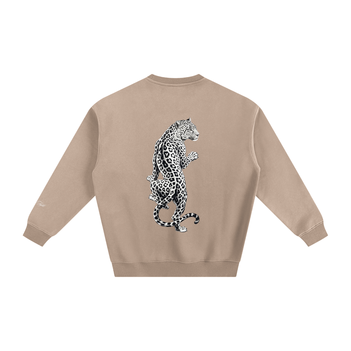 Leopard Print Fleeced Sweatshirt