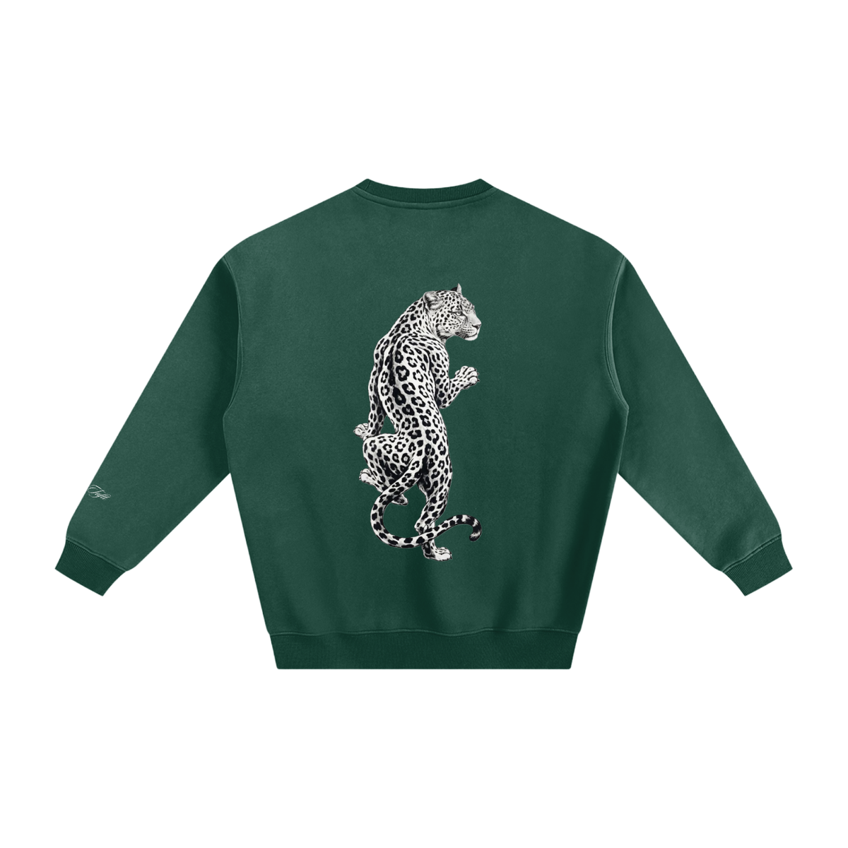 Leopard Print Fleeced Sweatshirt