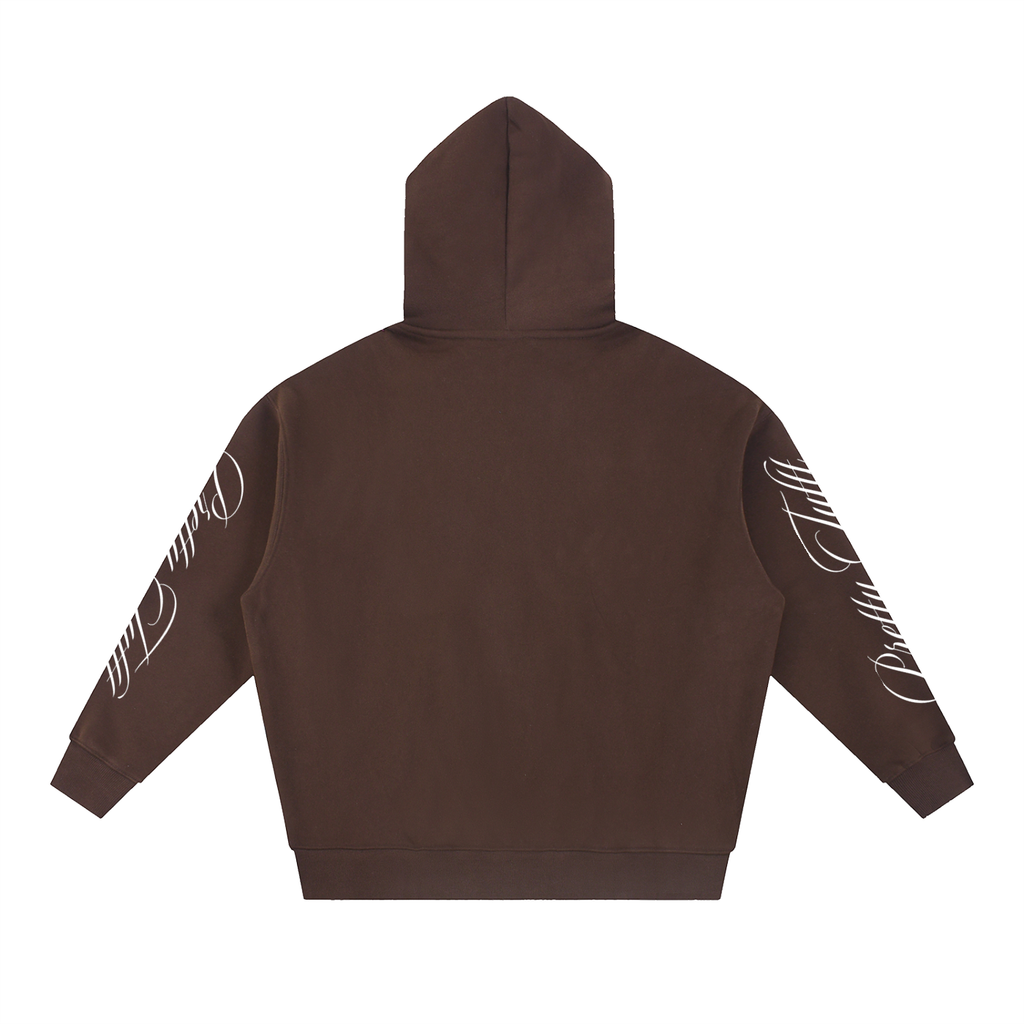 Pretty Tuftt Oversized Fleece Boxy Zip Up Hoodie